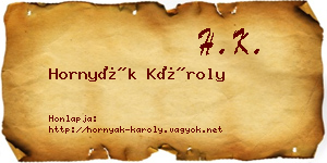Hornyák Károly névjegykártya