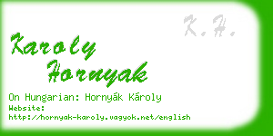 karoly hornyak business card